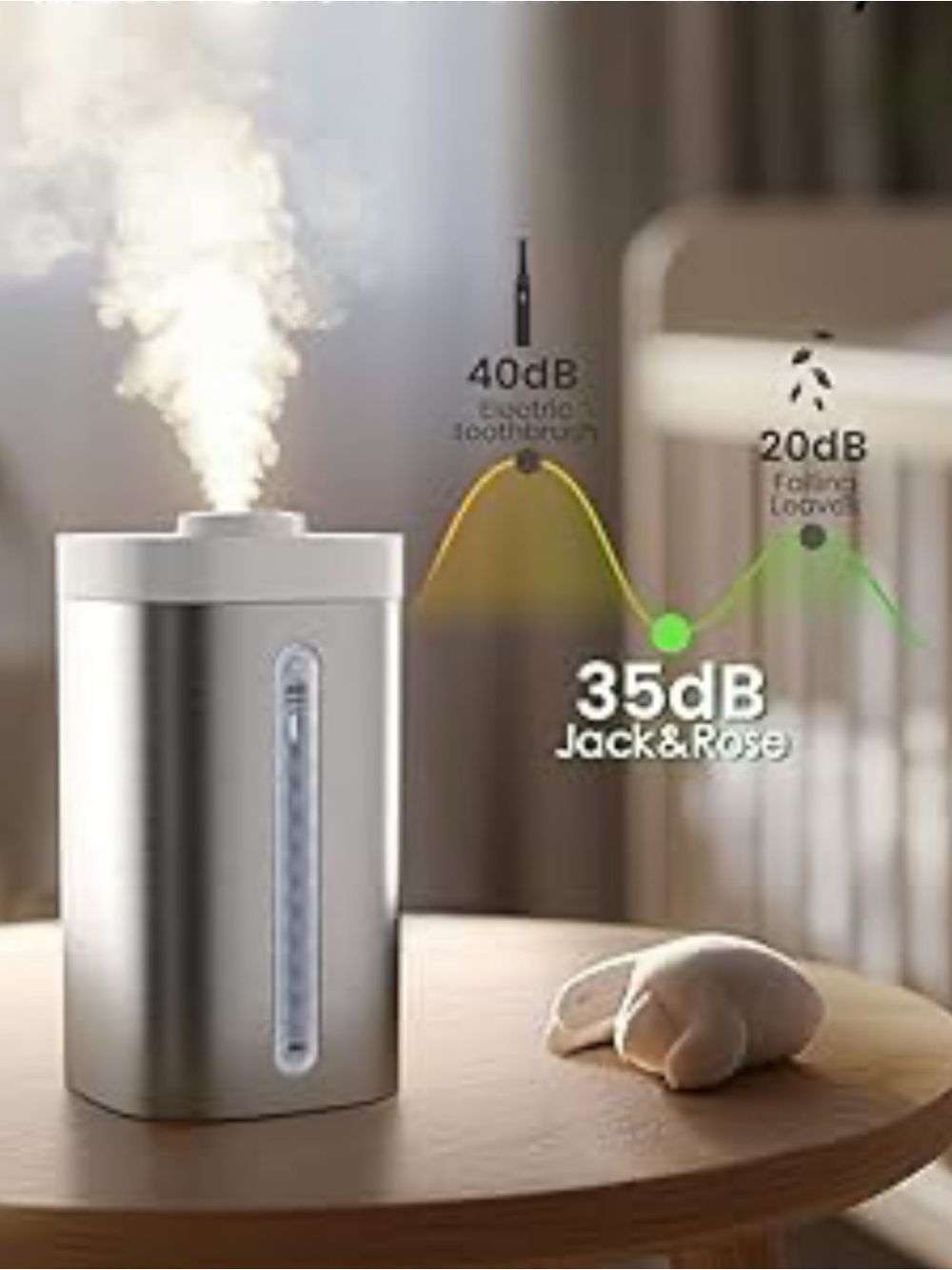 Brand new Jack & Rose Stainless Steel Cool Mist Humidifier Ultrasonic 3.5